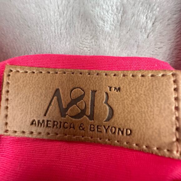 America And Beyond Crossbody Purse Pink Striped Embroidered Tassel Boho Festival - Picture 5 of 12